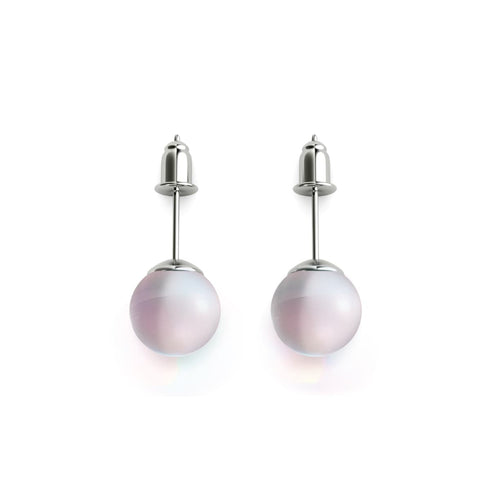 Rainbow White | .925 Sterling Silver | Mermaid Glass Stud Earrings